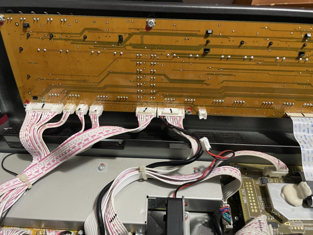 74HC165 reads the buttons in and feeds a row of bits to the output.